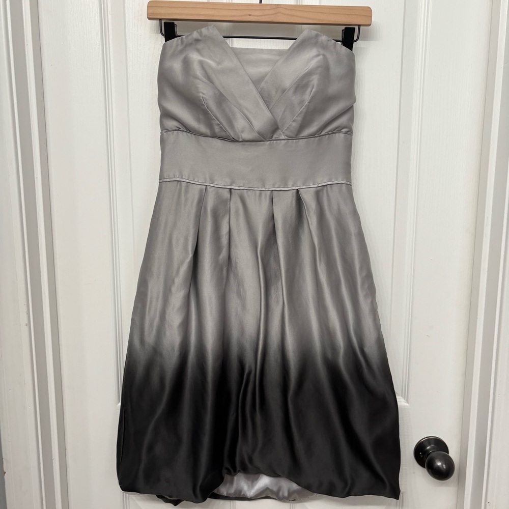 Silver Ombré Silk Strapless Dress with Pockets | White House Black Market 4